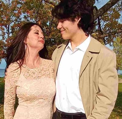 Lucius Hoyos with mother Eileen Ryan Hoyos