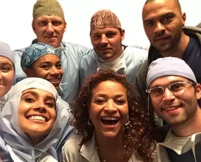 Sophia Taylor Ali with Grey's Anatomy cast