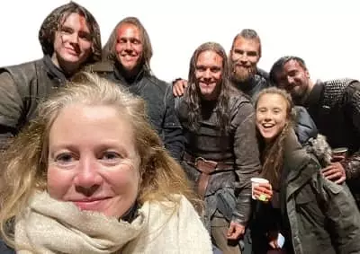 Micki Stoltt with The Last Kingdom cast