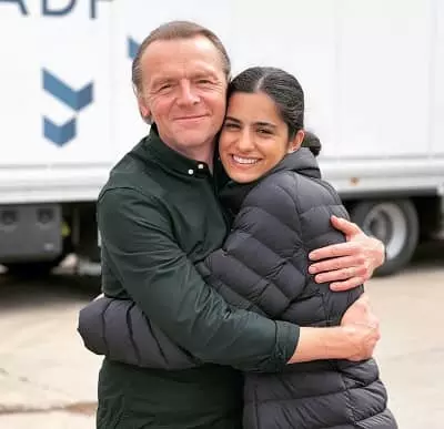 Hannah Khalique-Brown with Simon Pegg