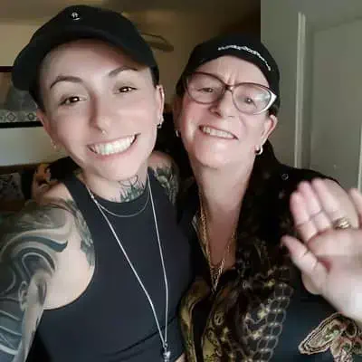Angel Rose with her mother