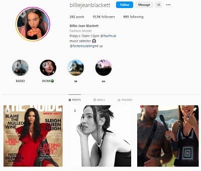 Billie Jean Blackett instagram