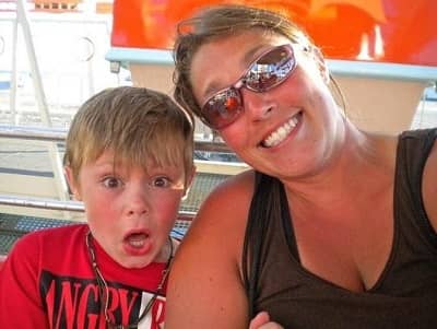 childhood photo of Jack Champion with his mother Anna
