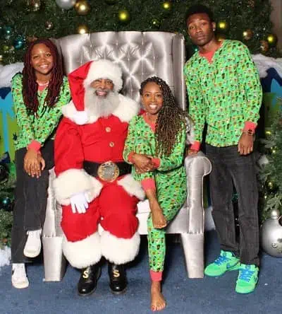 Niles Fitch with his mother and sister