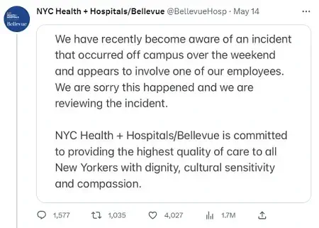 Bellevue Hospital Center on Sarah Jane Comrie