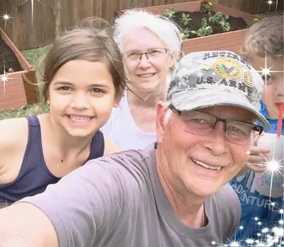 Zoey Merchant with her grandparents