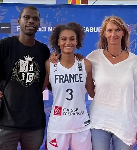 Eve Wembanyama with father Félix Wembanyama and mother Elodie de Fautereau
