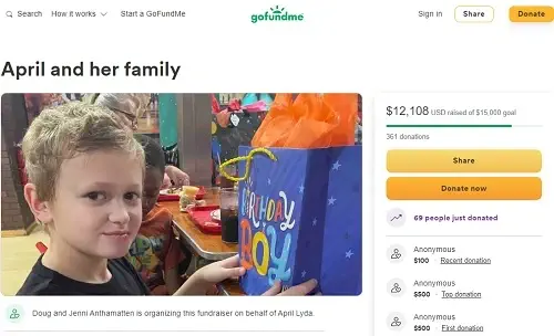 GoFundMe for April Lyda son