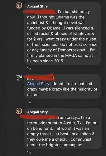 Abigail Jo Shry conversation with her friend