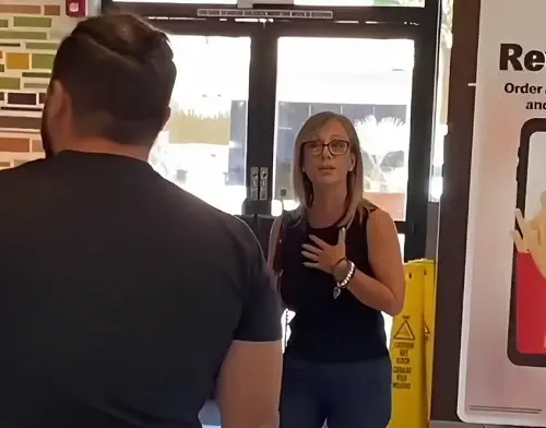Gina Aiello arguing at McDonald in Fresno