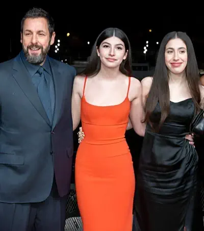 Sadie Sandler with father Adam Sandler and sister sunny Sandler
