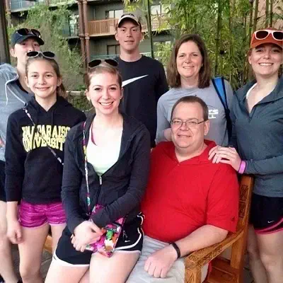 Dan Marburger with his wife and kids