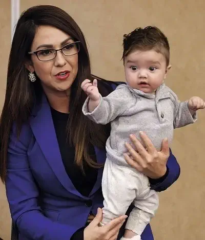 Lauren Boebert with her grandson
