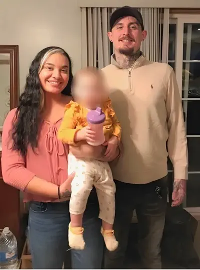 Kyra Waits with Dylan Rowe and daughter Nyla Skye Rowe